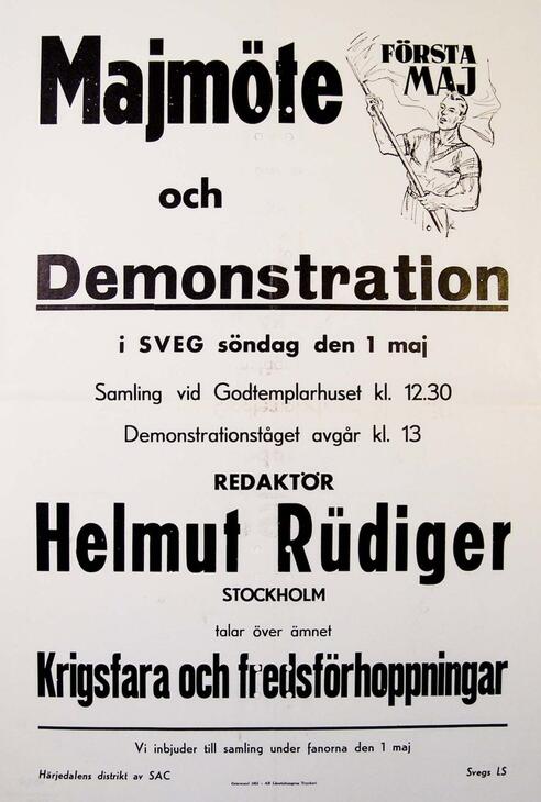 Helmut Rüdiger talar om krigsfara och fredsförhoppningar.