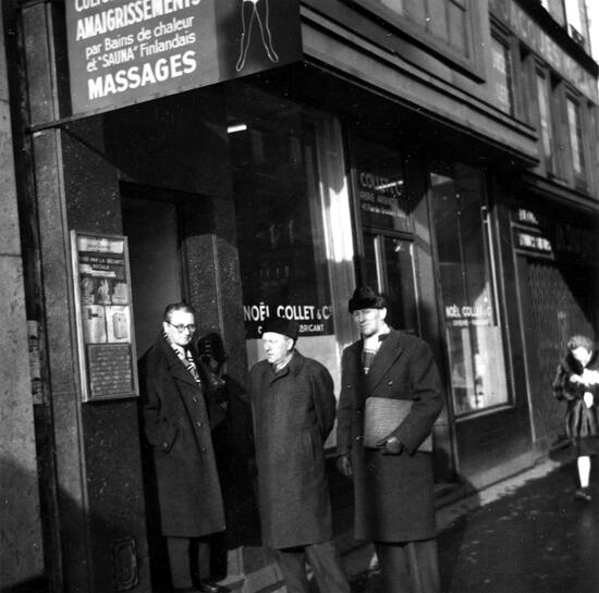 Albert de Jong, Helmut Rüdiger och Evert Arvidsson i Paris i samband med IAA:s kongress 195?