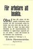 Vedevågs LS flygblad till arbetssökande 1920. 