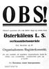 Österkälens LS affisch riktad till arbetssökande 1929.